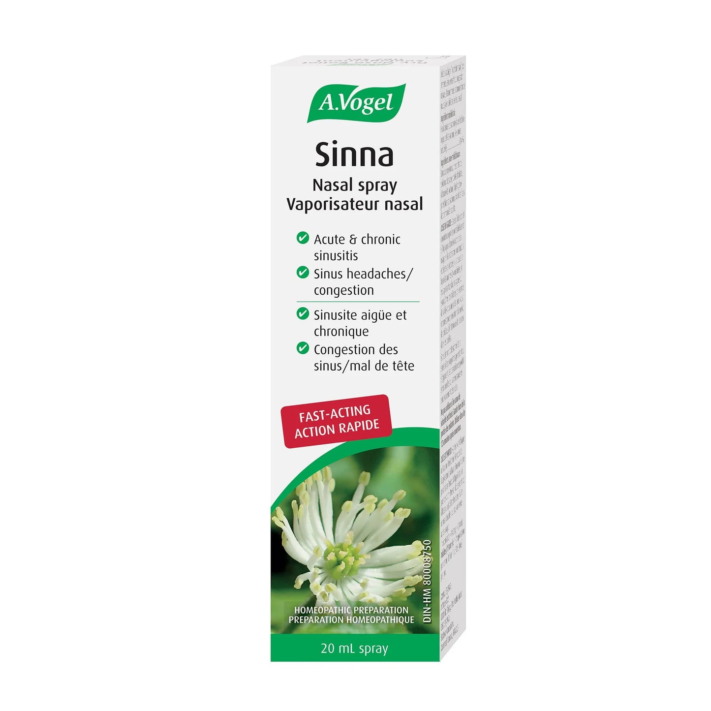 A.Vogel Sinna Nasal Spray For Sinus Congestion and Blocked Nose 20mL