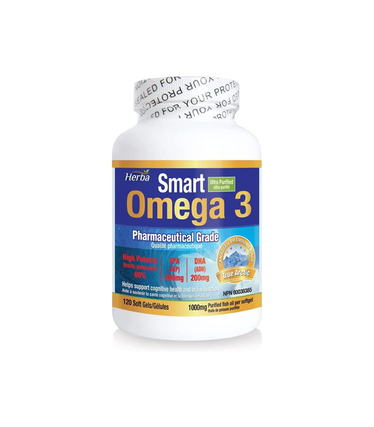 SMART OMEGA 3 FISH OIL 1000 MG, 120 SOFTGELS