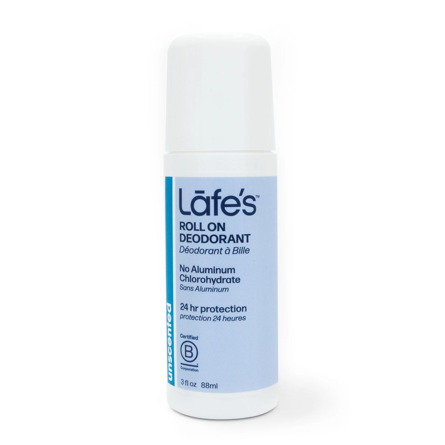 Lafe's Mineral Salt (Rock Salt) Aluminum Free Deodorant Roll On - Unscented (Fragrance Free)